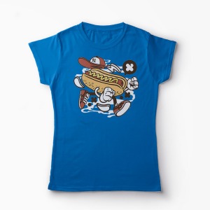 Tricou HotDog NYC - Femei-Albastru Regal